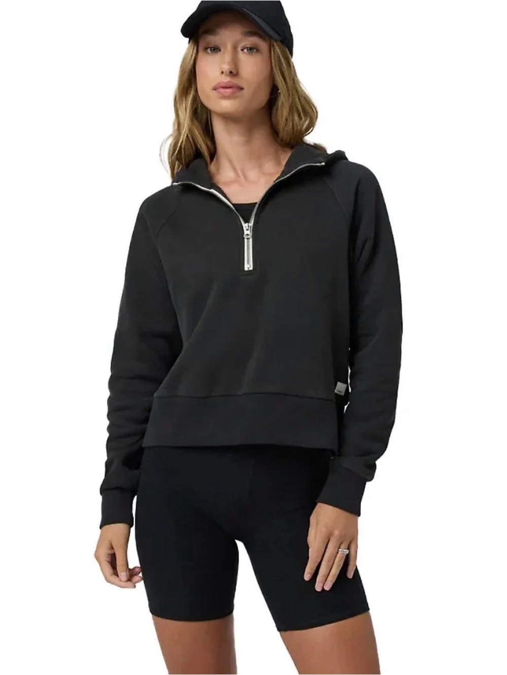 Vuori Restore Washed Black Half Zip Hoodie